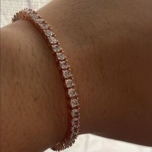 New Rose Gold Diamond Tennis Bracelet